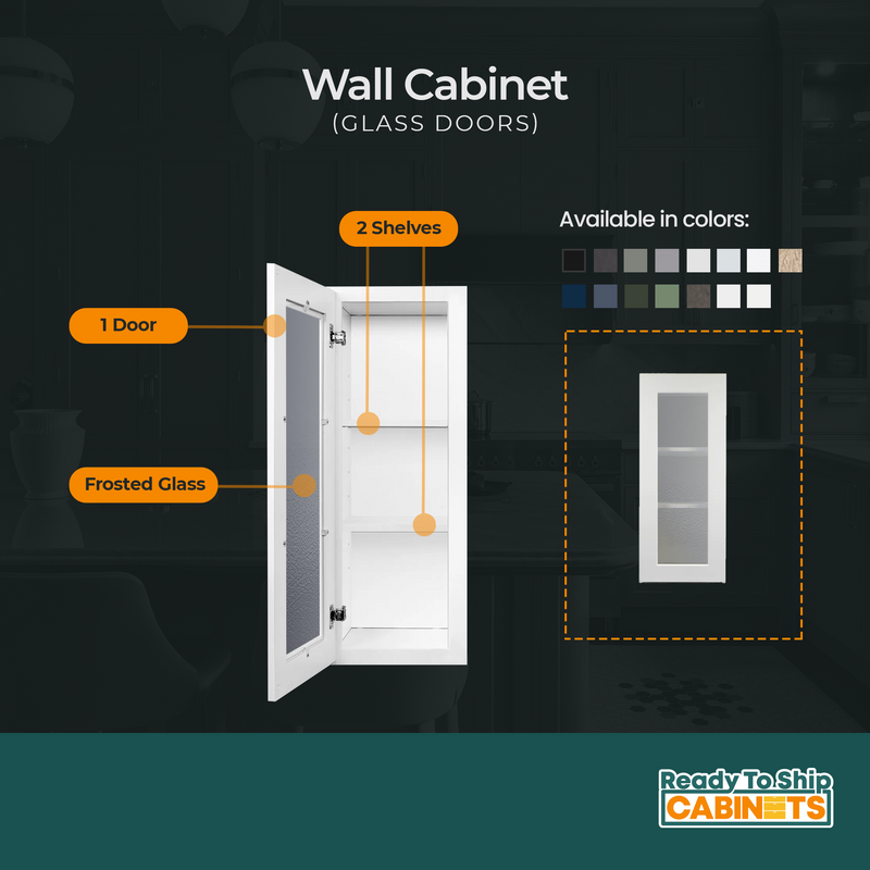 Load image into Gallery viewer, Wall Cabinet 1 Glass Door, 2 Shelves 15&quot; W x 30&quot; H x 12&quot; D
