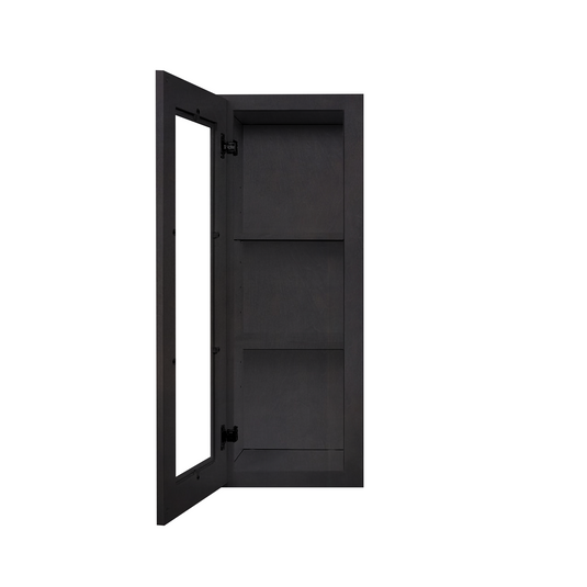 Wall Cabinet 1 Glass Door, 2 Shelves 15" W x 42" H x 12" D