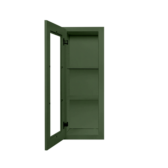 Wall Cabinet 1 Glass Door, 2 Shelves 15" W x 30" H x 12" D