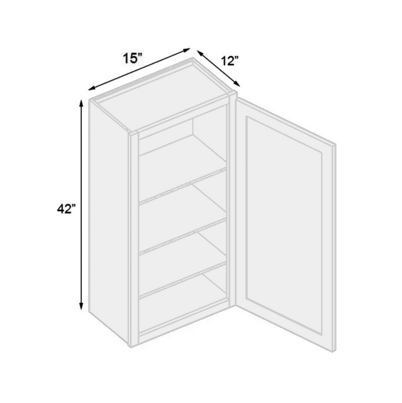 Load image into Gallery viewer, Wall Cabinet 1 Door, 3 Shelves 15&quot; W x 42&quot; H x 12&quot; D
