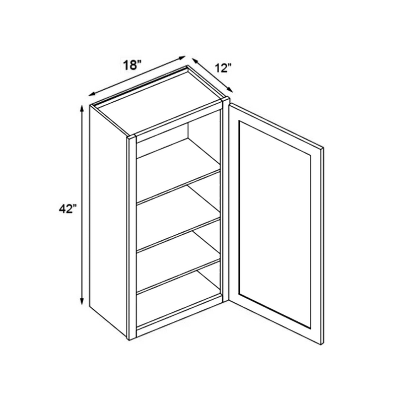 Load image into Gallery viewer, Wall Cabinet 1 Door, 3 Shelves 18&quot; W x 42&quot; H x 12&quot; D
