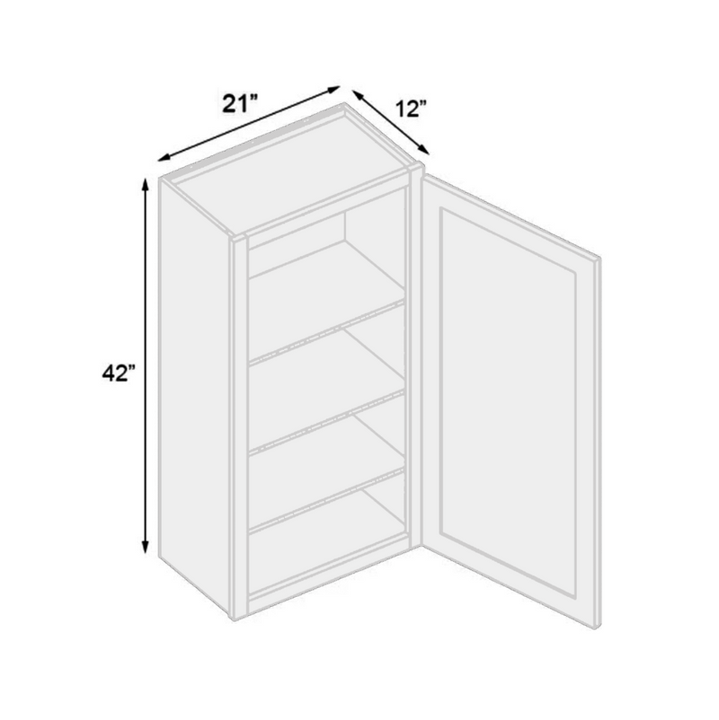 Load image into Gallery viewer, Wall Cabinet 1 Door, 3 Shelves 21&quot; W x 42&quot; H x 12&quot; D
