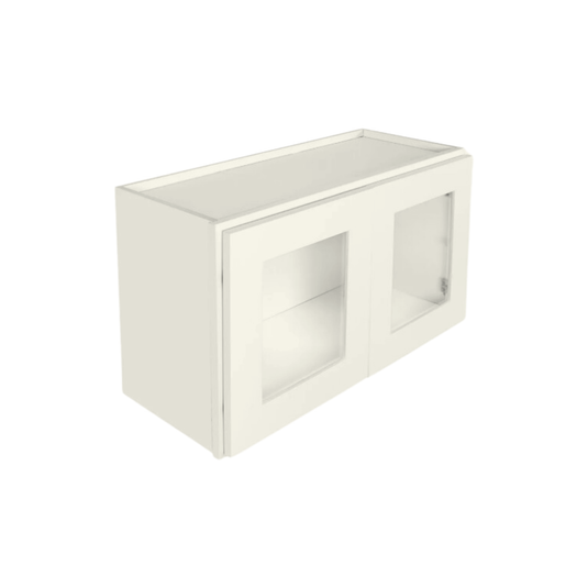 Wall Cabinet 2 Frosted Glass Doors 24" W x 15" H x 12" D