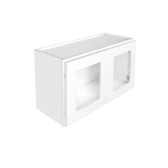 Wall Cabinet 2 Frosted Glass Doors 24" W x 15" H x 12" D