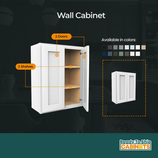 W4230 Wall Cabinet 2 Doors, 2 Shelves 42" W x 30" H x 12" D