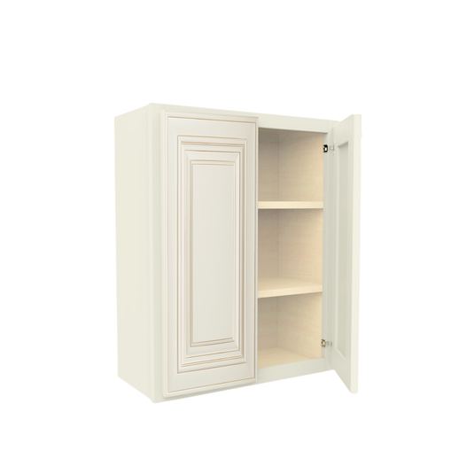 Wall Cabinet 2 Doors, 2 Shelves 27" W x 36" H x 12" D