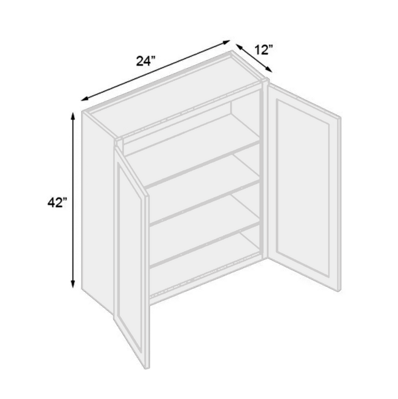 Load image into Gallery viewer, W2442 Soft Edge 2 Door Wall Cabinet with 3 Shelves, 24W x 42H x 12D inch
