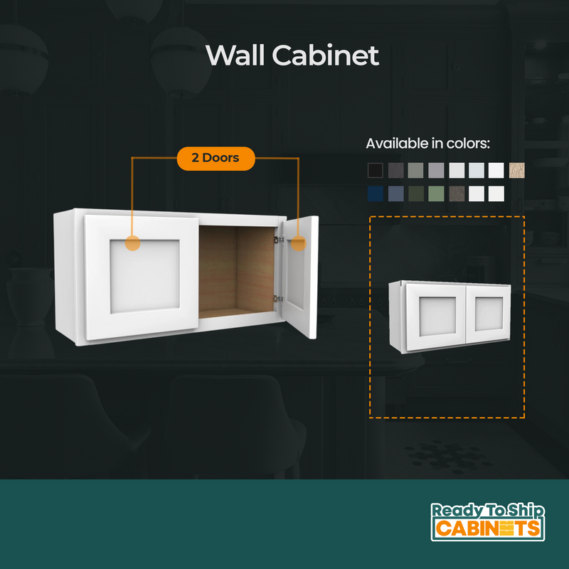 Load image into Gallery viewer, W3612 Soft Edge Plywood 2 Door Wall Cabinet, 36W x 12H x 12D inch
