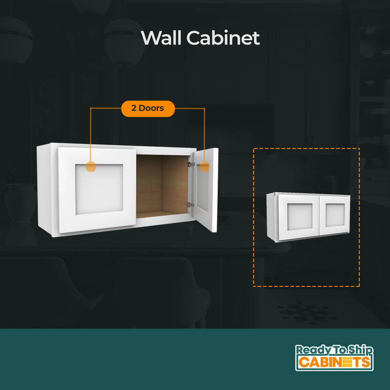 Load image into Gallery viewer, W3612 Soft Edge Plywood 2 Door Wall Cabinet, 36W x 12H x 12D inch
