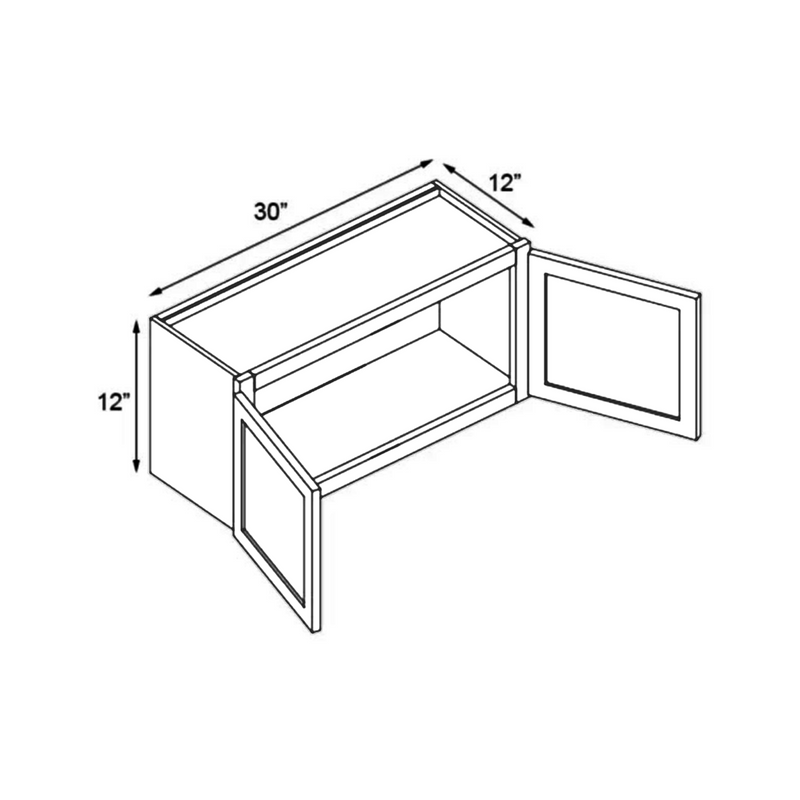 Load image into Gallery viewer, W3012 Soft Edge Plywood 2 Door Kitchen Wall Cabinet, 30W x 12H x 12D inch
