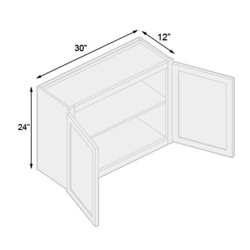 Load image into Gallery viewer, W3024 Soft Edge 2 Door Wall Cabinet, 30W x 24H x 12D inch
