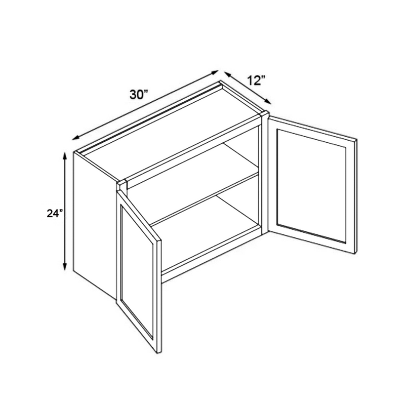 Load image into Gallery viewer, W3024 Soft Edge 2 Door Wall Cabinet, 30W x 24H x 12D inch
