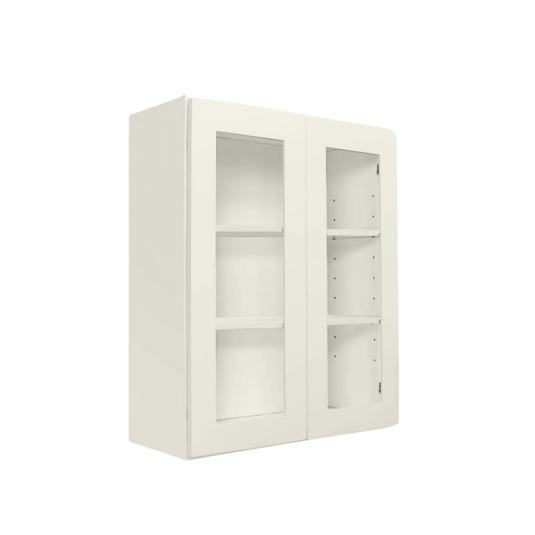 Wall Cabinet 2 Frosted Glass Doors 30" W x 42" H x 12" D