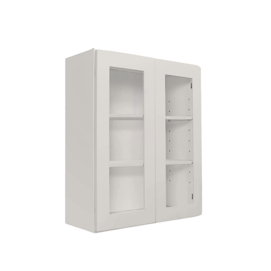 Wall Cabinet 2 Frosted Glass Doors, 2 Shelves 30" W x 30" H x 12" D