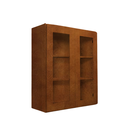 Wall Cabinet 2 Frosted Glass Doors 30" W x 42" H x 12" D