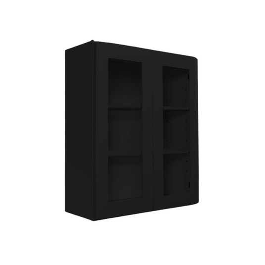 Wall Cabinet 2 Frosted Glass Doors, 2 Shelves 36" W x 30" H x 12" D