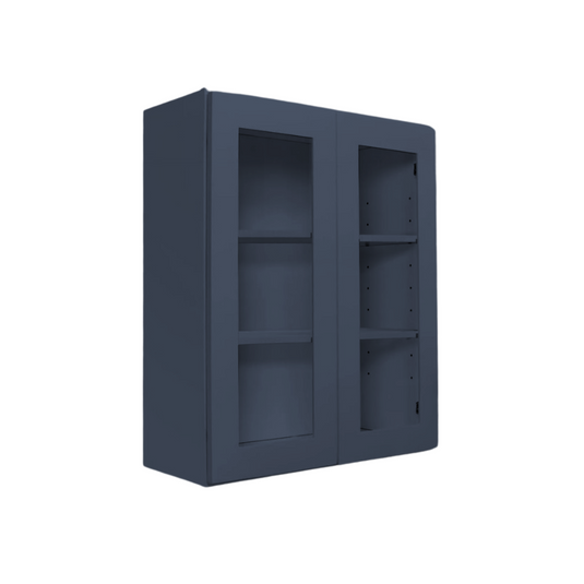 Wall Cabinet 2 Frosted Glass Doors, 2 Shelves 36" W x 30" H x 12" D