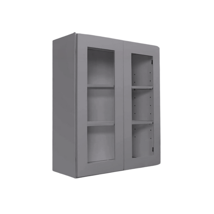 Wall Cabinet 2 Glass Doors, 2 Shelves 36