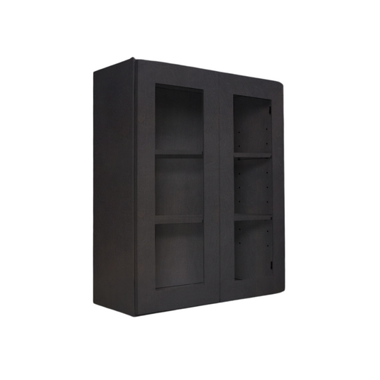 Wall Cabinet 2 Frosted Glass Doors, 2 Shelves 30" W x 30" H x 12" D