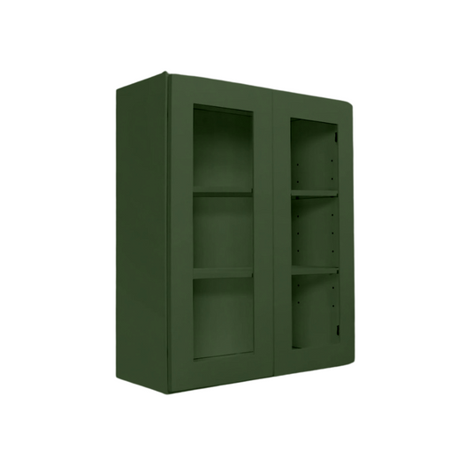 Wall Cabinet 2 Frosted Glass Doors, 2 Shelves 30" W x 30" H x 12" D