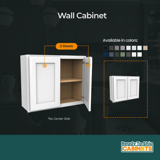 W3621 Soft Edge 2 Door Wall Cabinet, 36W x 21H x 12D inch