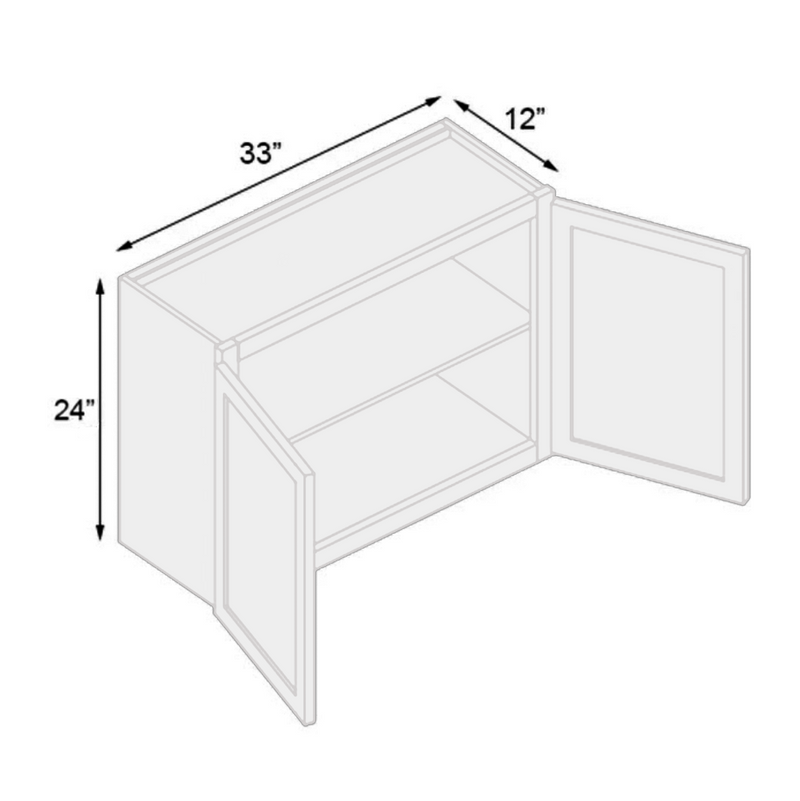 Load image into Gallery viewer, Wall Cabinet 2 Doors, 1 Shelf 33&quot; W x 24&quot; H x 12&quot; D
