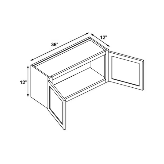 W3612 Soft Edge Plywood 2 Door Wall Cabinet, 36W x 12H x 12D inch