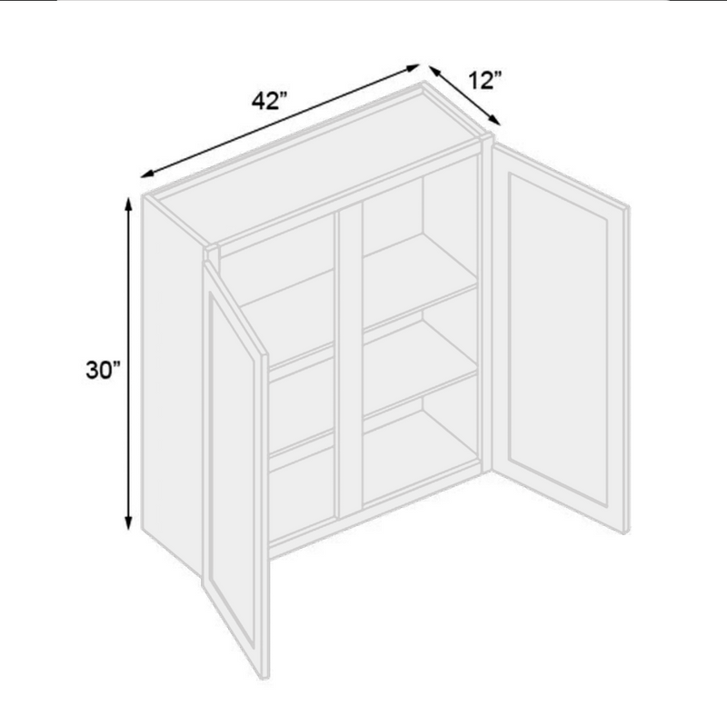 Load image into Gallery viewer, W4230 Wall Cabinet 2 Doors, 2 Shelves 42&quot; W x 30&quot; H x 12&quot; D
