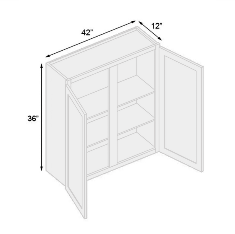 Load image into Gallery viewer, W4236 Wall Cabinet 2 Doors, 2 Shelves 42&quot; W x 36&quot; H x 12&quot; D
