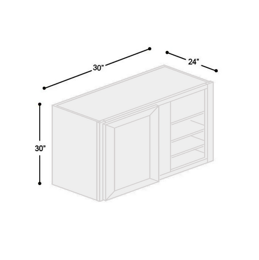 WBC3030 Wall Blind Cabinet 1 Door, Shown Blind Right 27" W x 30" H x 12" D