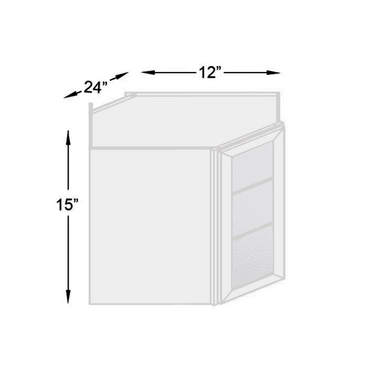 Diagonal Wall Cabinet 1 Glass Door 24" W x 15" H x 12" D