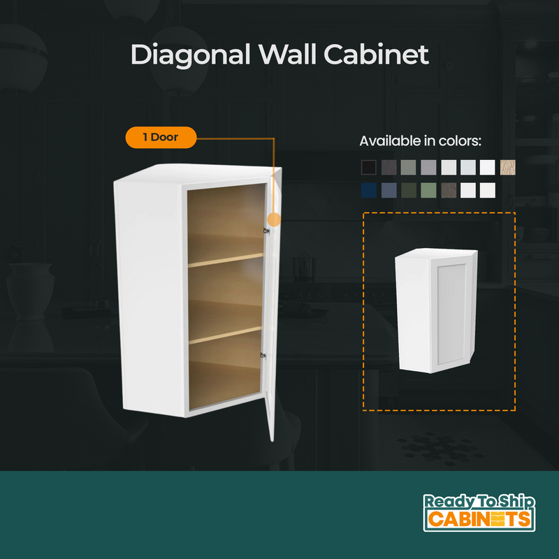 Load image into Gallery viewer, WDC2442 Diagonal Wall Cabinet 1 Door 24&quot; W x 42&quot; H x 12&quot; D
