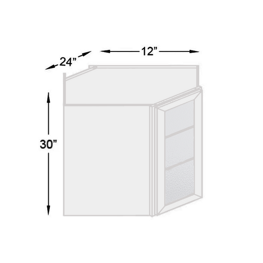 Diagonal Wall Cabinet 1 Glass Door 24" W x 30" H x 12" D