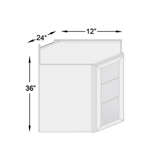 Diagonal Wall Cabinet 1 Glass Door 24" W x 36" H x 12" D