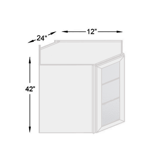 Diagonal Wall Cabinet 1 Glass Door 24" W x 42" H x 12" D