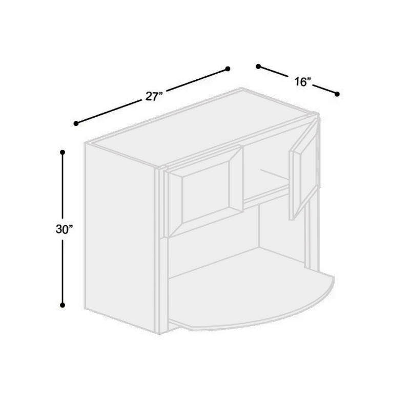 Load image into Gallery viewer, Wall Microwave Cabinet 2 Doors, 27&quot; W x 30&quot; H x 16&quot; D
