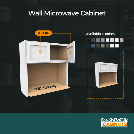 Wall Microwave Cabinet 2 Doors 27" W x 36" H x 16" D