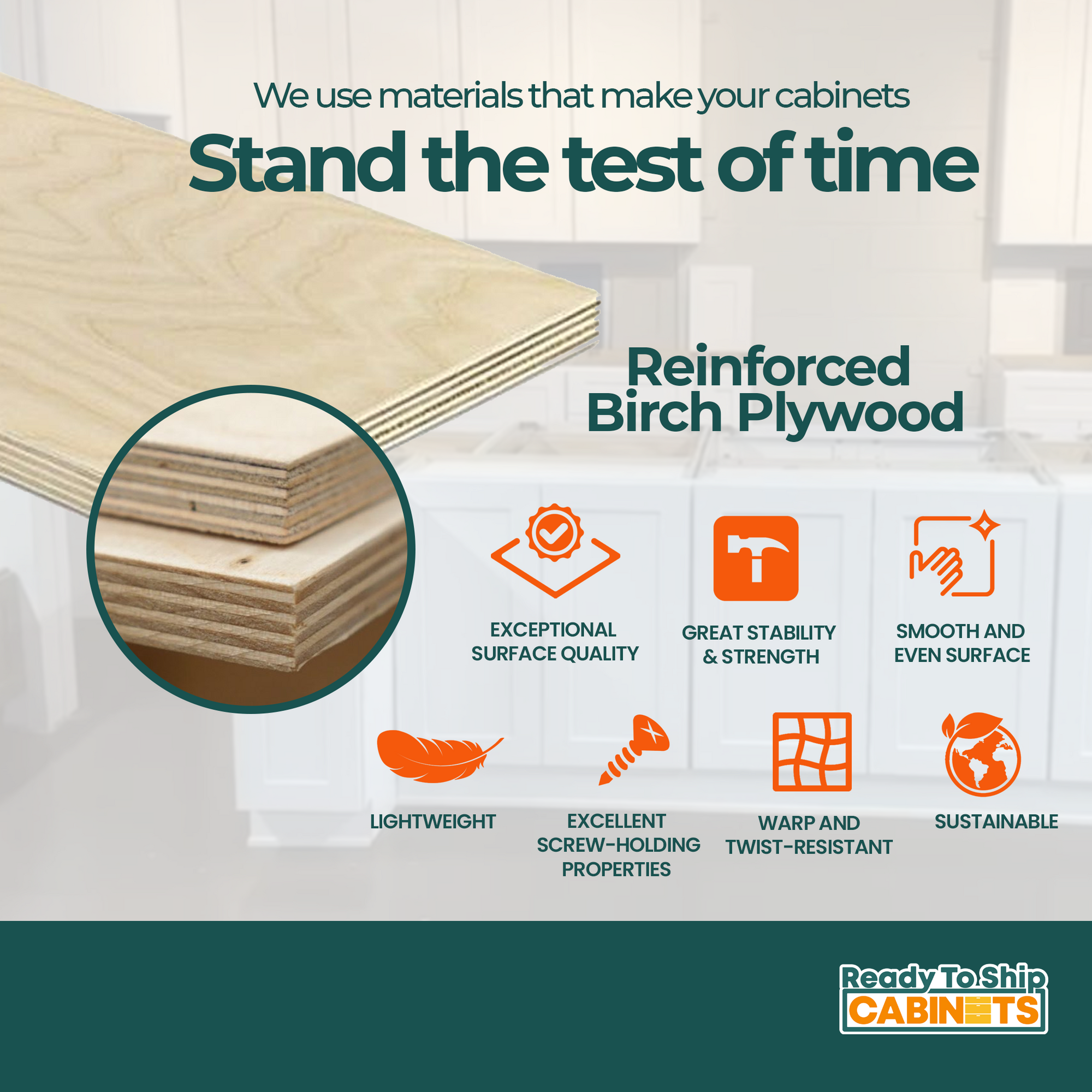 High-quality cabinet materials from ReadyToShipCabinets