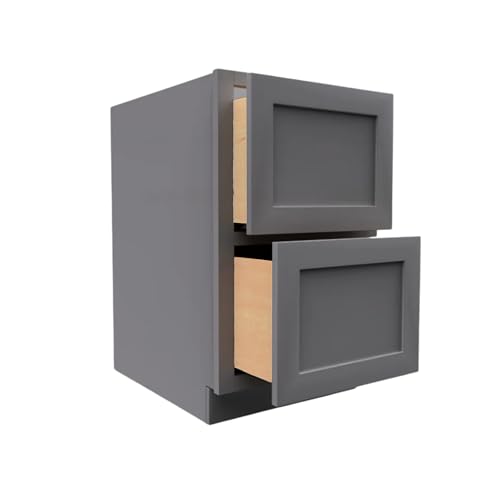 2DB24 Soft Edge 2 Drawers Vanity Base Cabinet, 24W x 34.5H x 24D inch