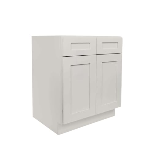 Load image into Gallery viewer, B42 Ready to Ship Cabinets Soft Edge 2 Door Base Cabinet with 2 Drawers and Shelf, 30&quot; W x 34 1/2&quot; H x 24&quot; D inch
